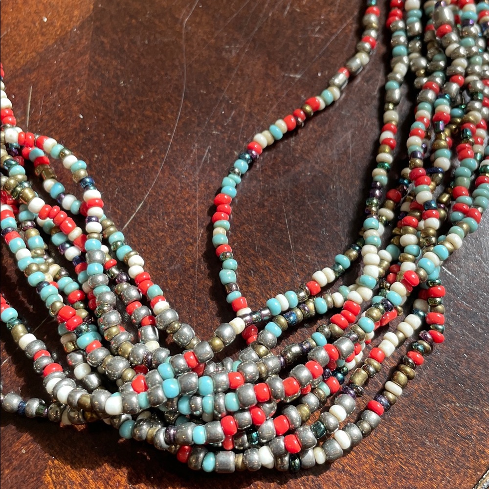 Multicolor Beaded Necklace - Picture 2 of 2